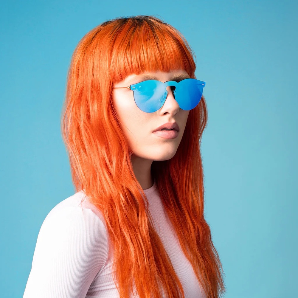 Illesteva Leonard Mask Sunglasses - Blue Mirrored Lens Women's Sunglasses